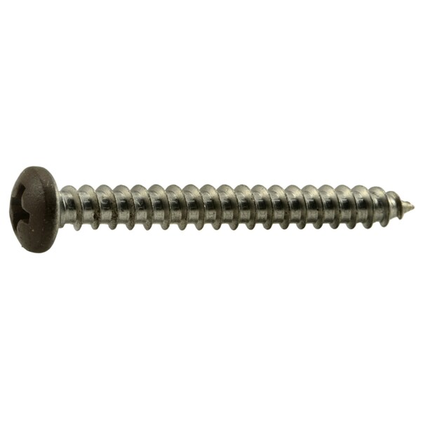 Midwest Fastener Sheet Metal Screw, #8 x 1-1/2 in, Painted 18-8 Stainless Steel Pan Head Phillips Drive, 100 PK 09111 - main